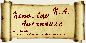 Ninoslav Antonović vizit kartica